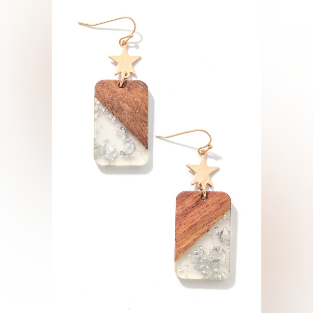 Rectangle Abstract Art Drop Earrings